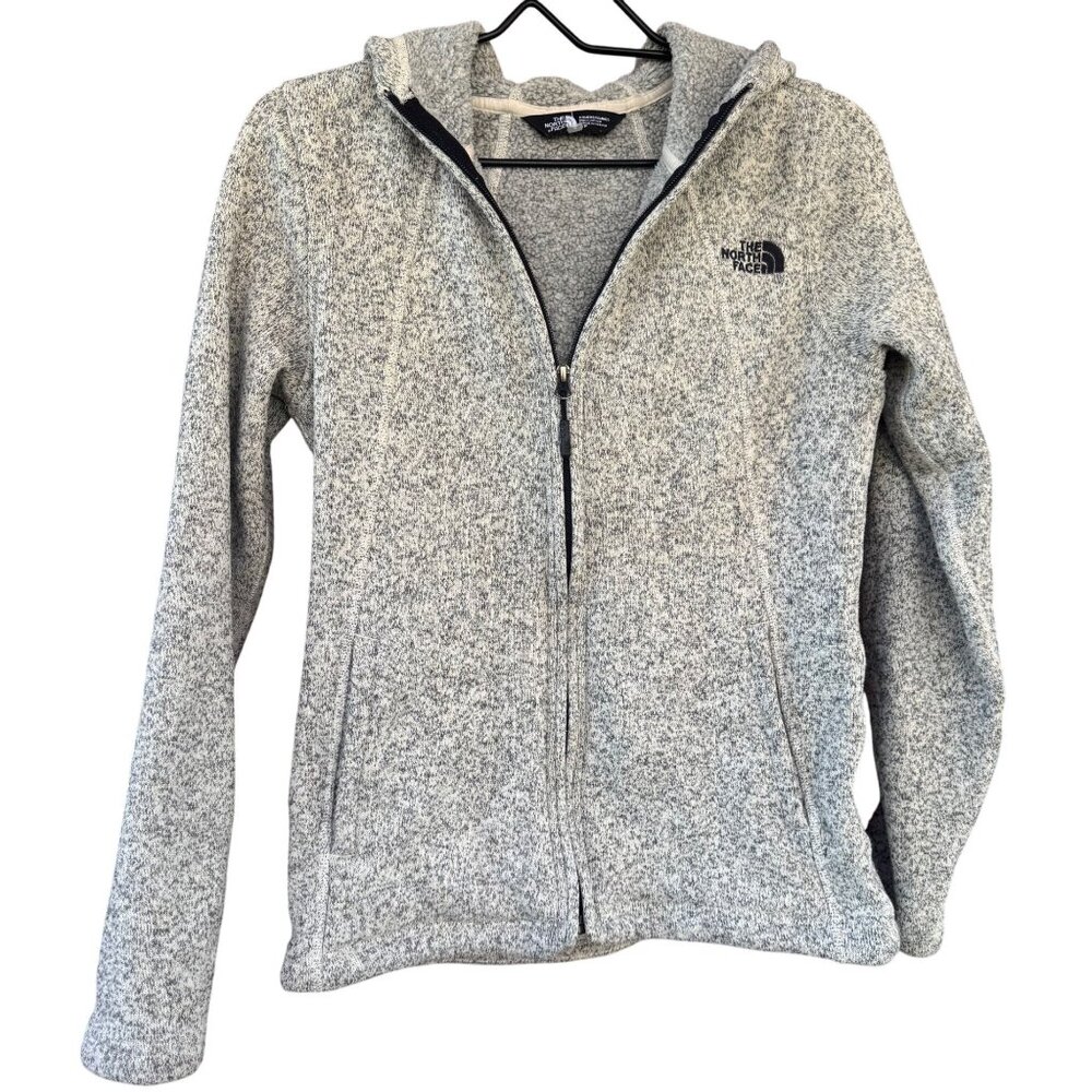 The North Face  Women's Small Crescent Fleece Hoodie Jacket Full Zip Gray